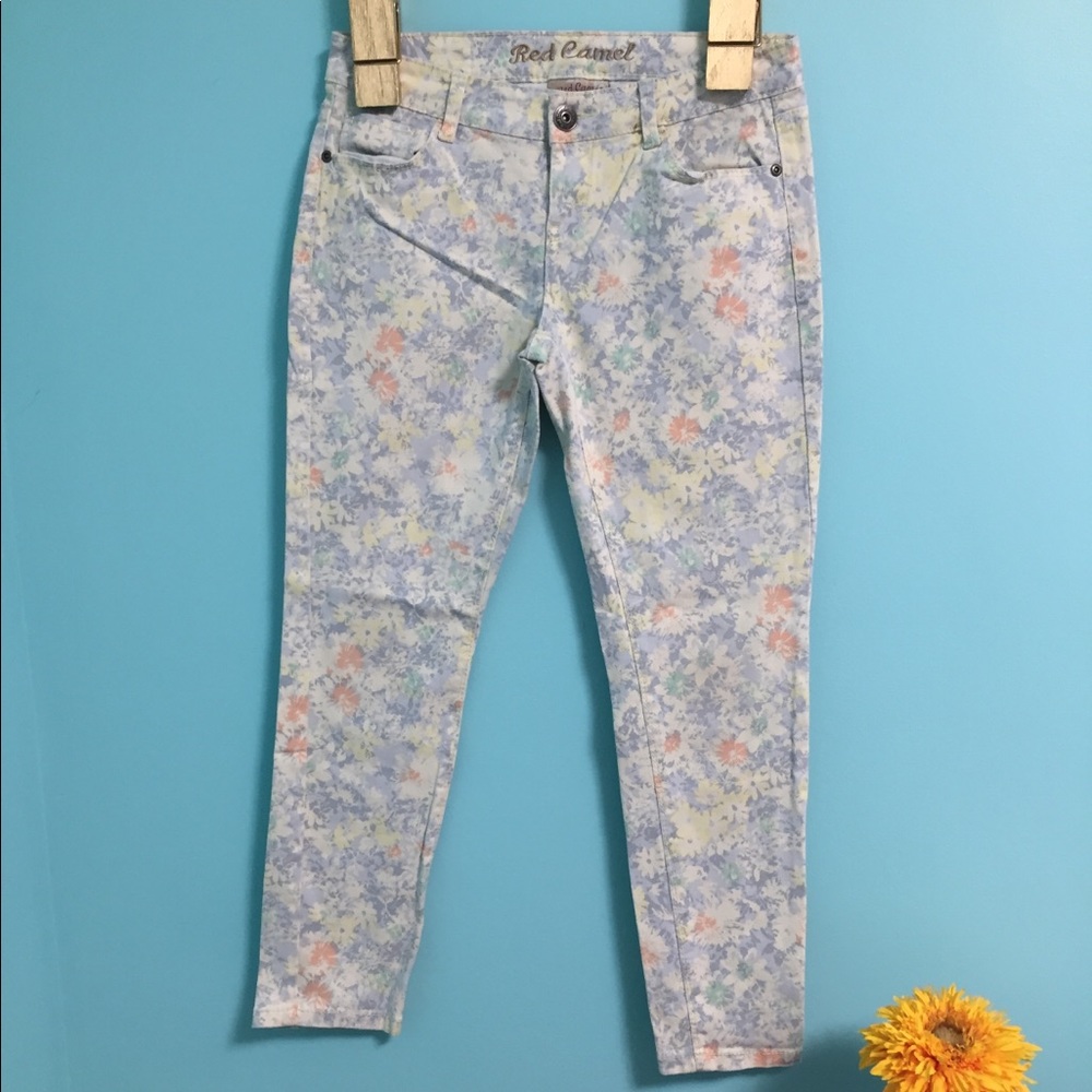 Red Camel skinny floral ankle jeans